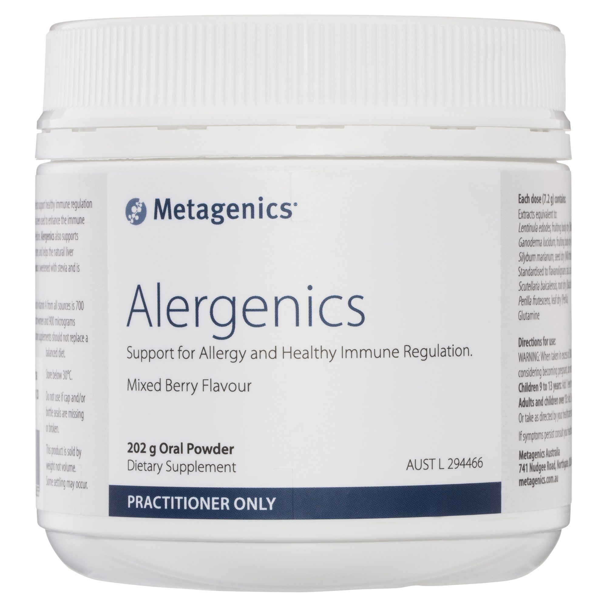 Metagenics Alergenics Oral Powder Mixed Berry 202g