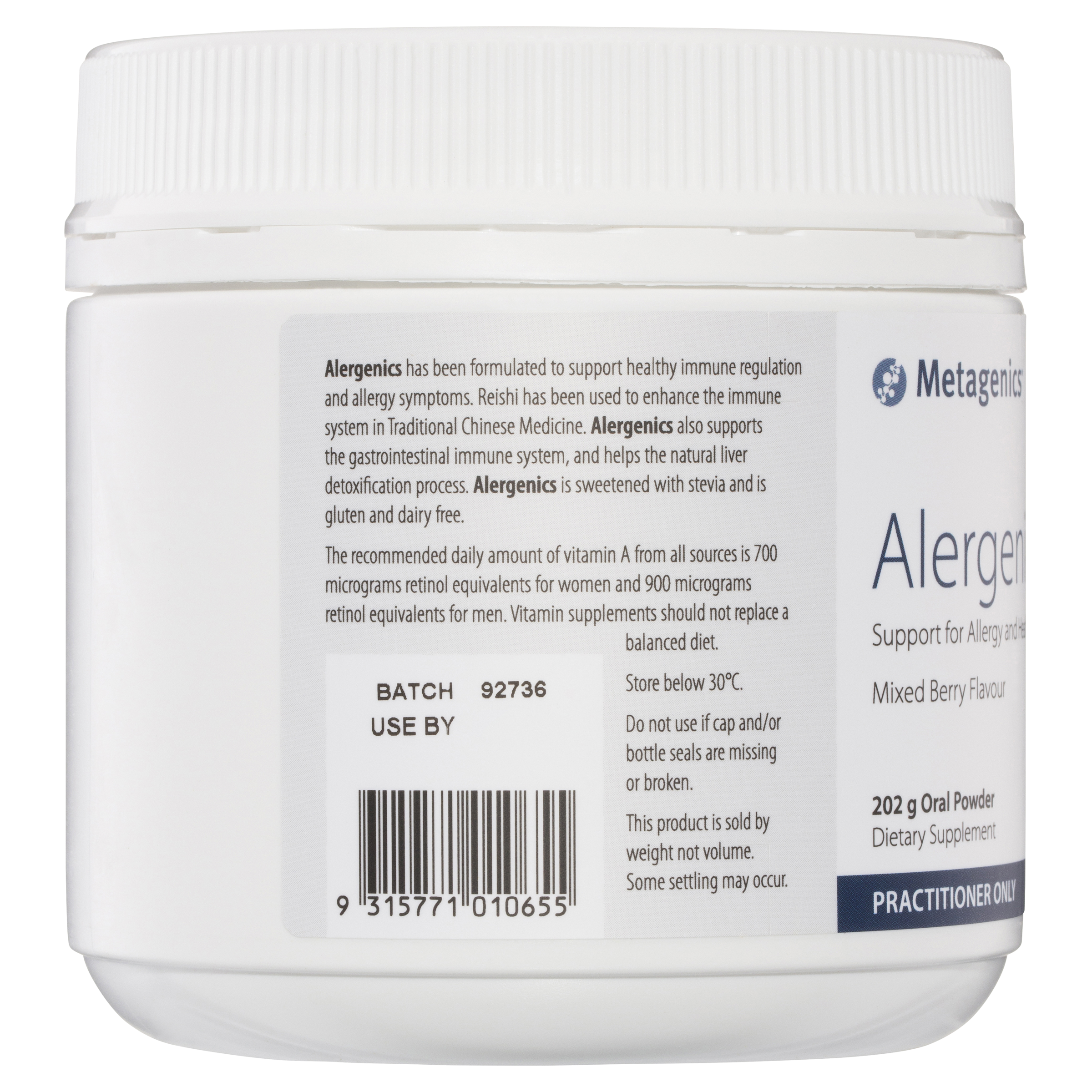 Metagenics Alergenics Oral Powder Mixed Berry 202g