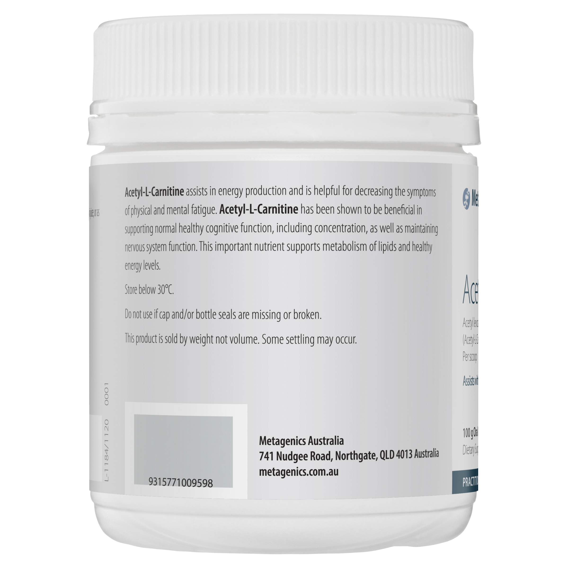 Metagenics Acetyl-L-Carnitine Oral Powder 100 g