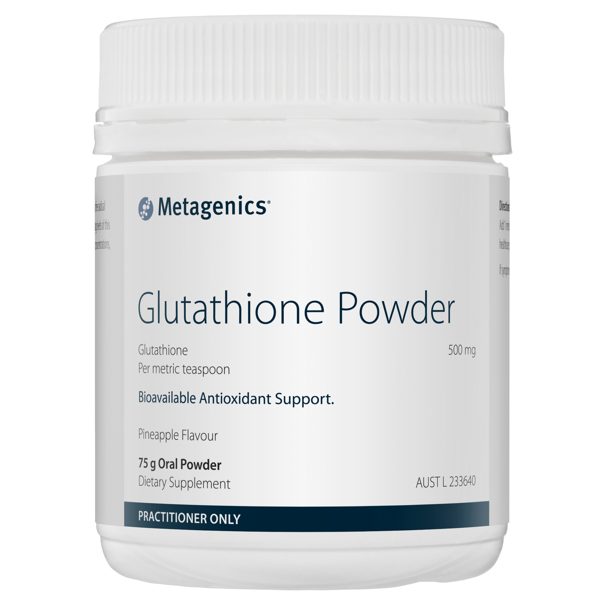 Metagenics Glutathione Powder Oral Powder Pineapple Flavour 75 g
