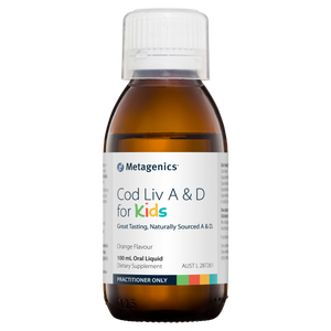 Metagenics Cod Liv A & D for Kids Oral Liquid Orange Flavour 100 mL