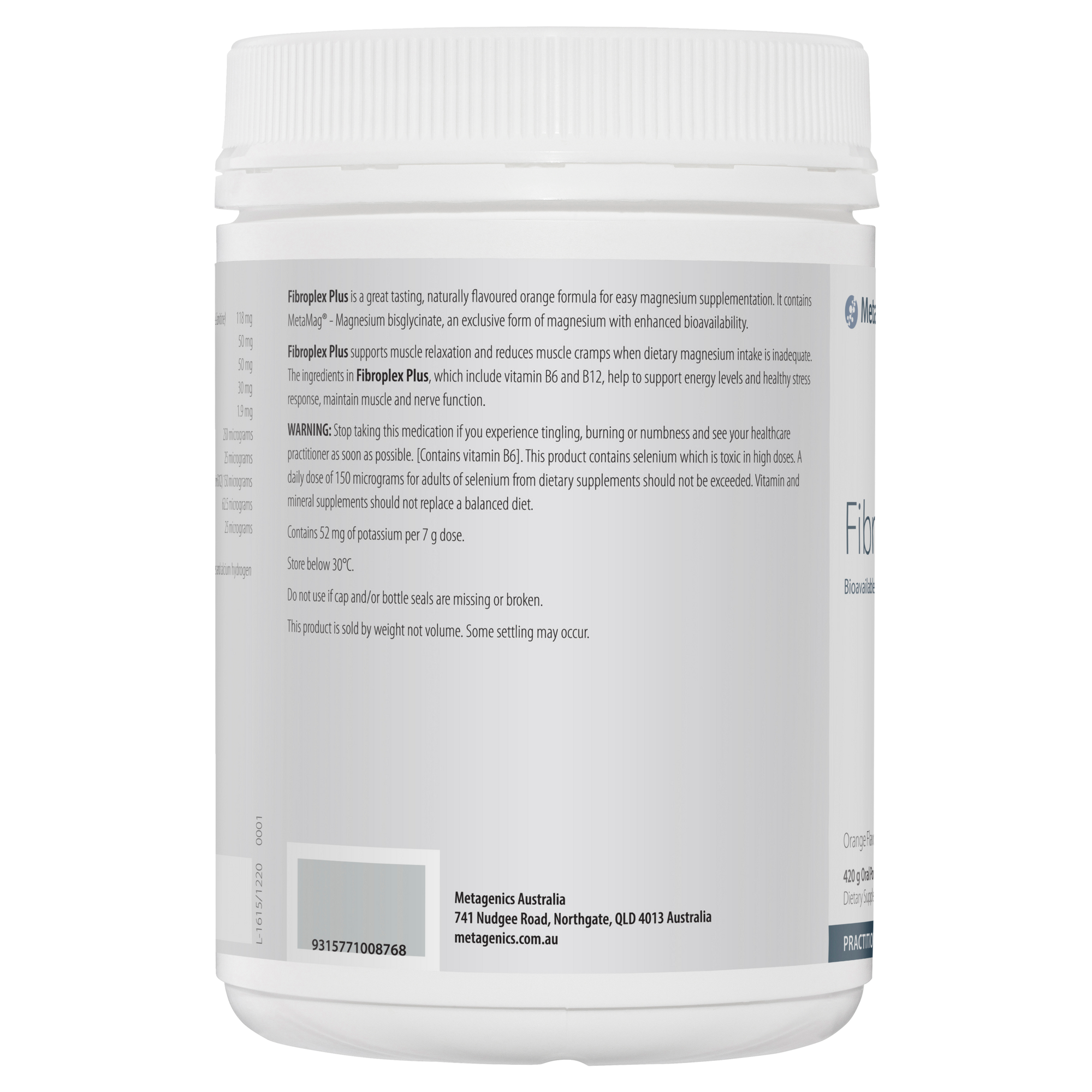 Metagenics Fibroplex Plus Oral Powder Orange Flavour 420 g
