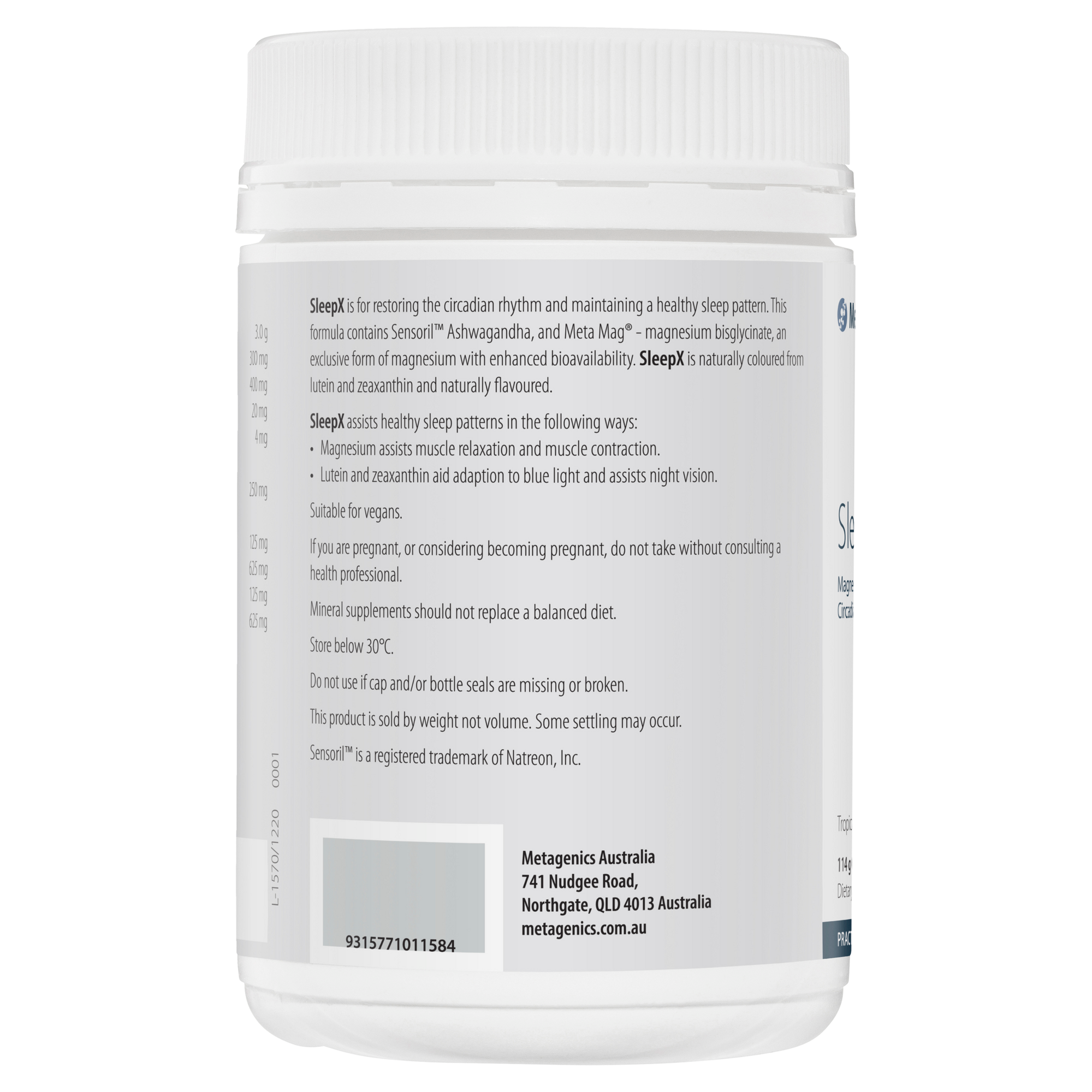 Metagenics SleepX Oral Powder Tropical Flavour 114 g