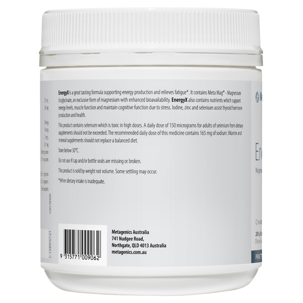 Metagenics EnergyX Oral Powder Chocolate Flavour 200 g Botanica Medicines