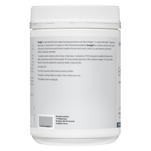 Metagenics EnergyX Oral Powder Chocolate Flavour 400 g Botanica Medicines