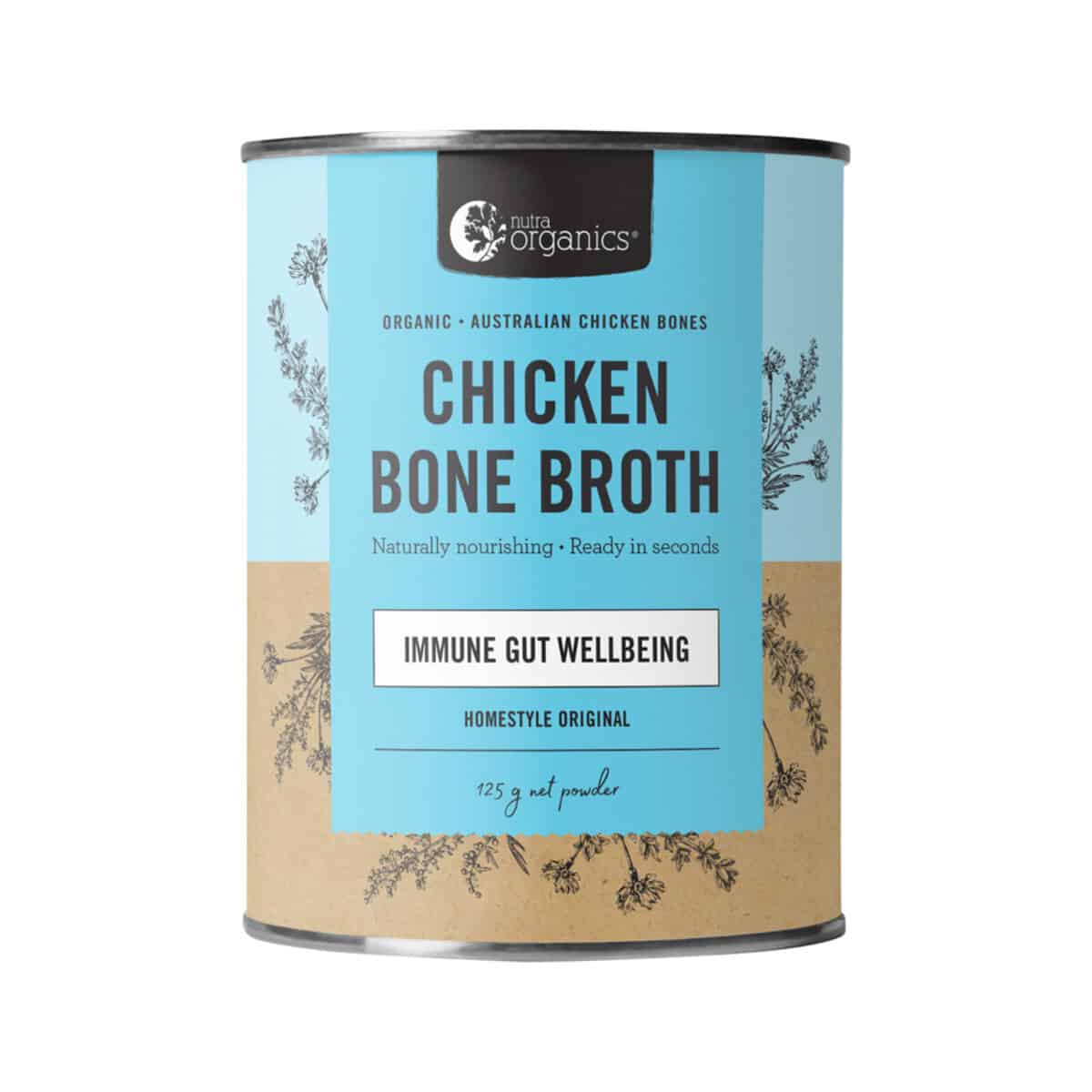 NutraOrganics Chicken Bone Broth Homestyle Original Flavour 125g