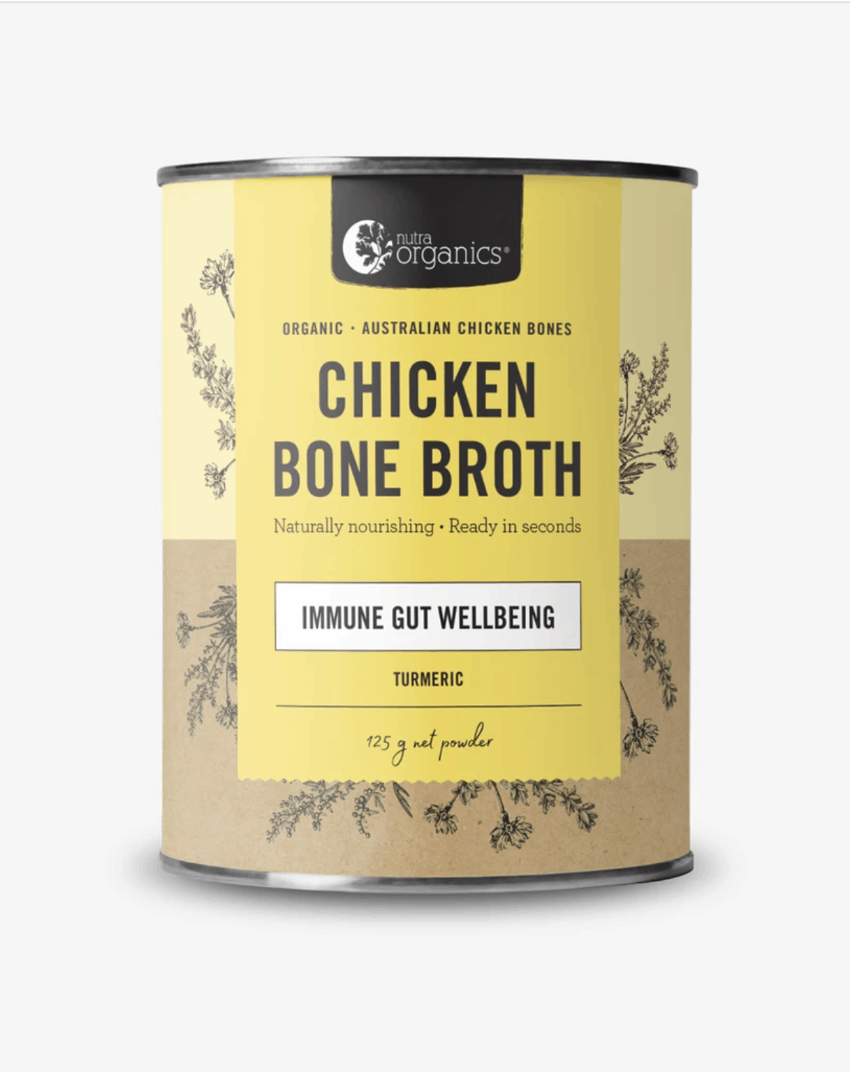 NutraOrganics Chicken Bone Broth Turmeric Flavour 125g
